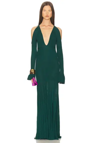 Christopher John Rogers Cold Shoulder Maxi Dress | Thumbnail 2 Christopher John Rogers Cold Shoulder Maxi Dress | Thumbnail 2