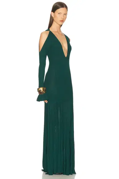 Christopher John Rogers Cold Shoulder Maxi Dress | Thumbnail 3 Christopher John Rogers Cold Shoulder Maxi Dress | Thumbnail 3