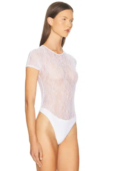 Wardrobe.NYC Lace Cap Sleeve Bodysuit | Thumbnail 3 Wardrobe.NYC Lace Cap Sleeve Bodysuit | Thumbnail 3