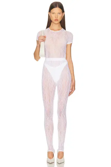Wardrobe.NYC Lace Cap Sleeve Bodysuit | Thumbnail 5 Wardrobe.NYC Lace Cap Sleeve Bodysuit | Thumbnail 5