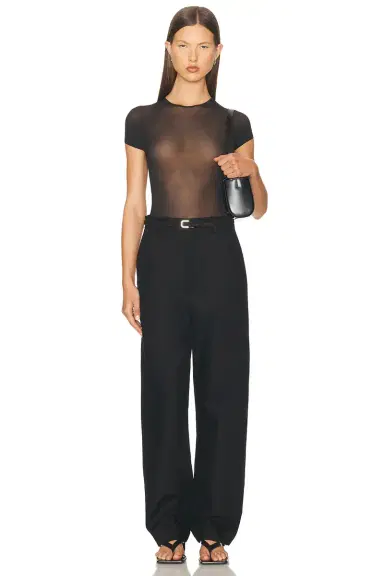 Wardrobe.NYC Sheer Cap Sleeve Bodysuit | Thumbnail 5 Wardrobe.NYC Sheer Cap Sleeve Bodysuit | Thumbnail 5