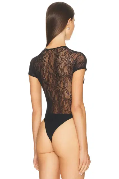 Wardrobe.NYC Lace Cap Sleeve Bodysuit | Thumbnail 4 Wardrobe.NYC Lace Cap Sleeve Bodysuit | Thumbnail 4