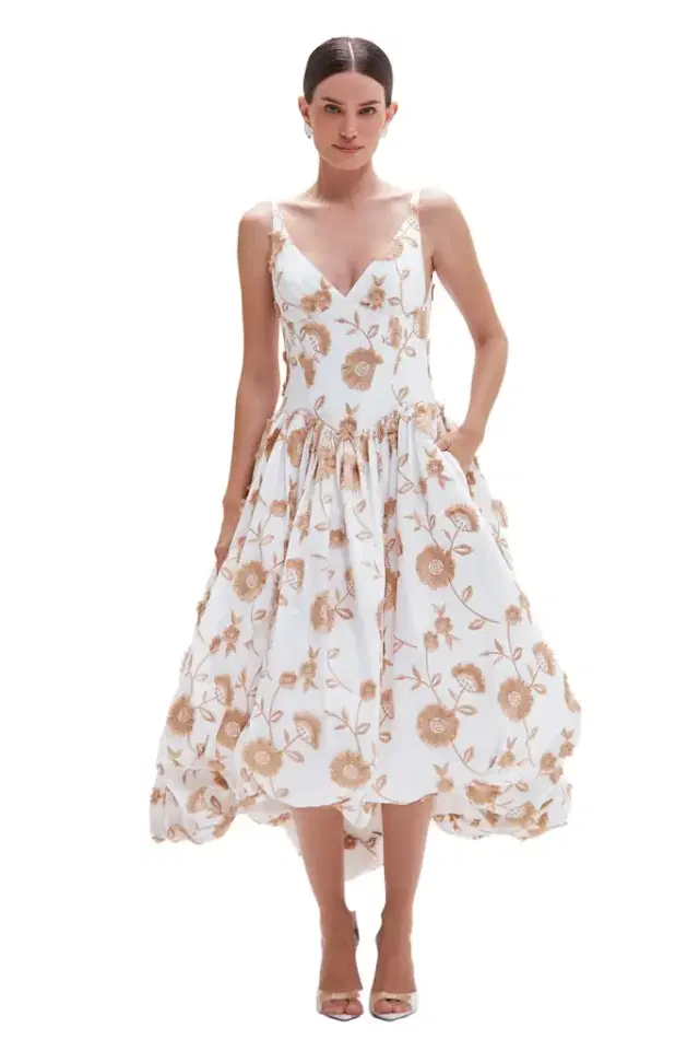 BOTANICAL POPLIN MIDI DRESS (RUNWAY) BOTANICAL POPLIN MIDI DRESS (RUNWAY)