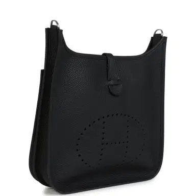 HERMÈS Hermes Evelyne III PM Black Clemence Palladium Hardware | Thumbnail 2 HERMÈS Hermes Evelyne III PM Black Clemence Palladium Hardware | Thumbnail 2