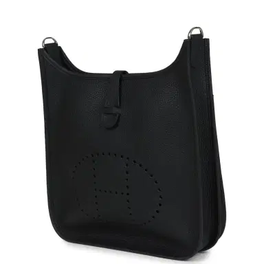 HERMÈS Hermes Evelyne III PM Black Clemence Palladium Hardware | Thumbnail 3 HERMÈS Hermes Evelyne III PM Black Clemence Palladium Hardware | Thumbnail 3