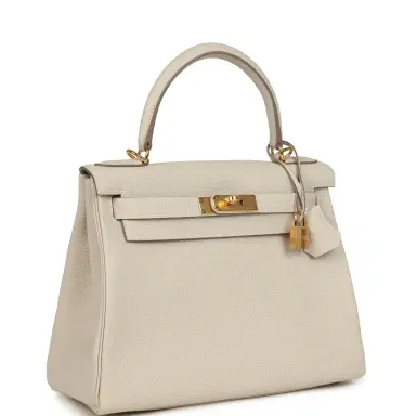 HERMÈS Hermes Kelly Retourne 28 Craie Togo Gold Hardware | Thumbnail 2 HERMÈS Hermes Kelly Retourne 28 Craie Togo Gold Hardware | Thumbnail 2