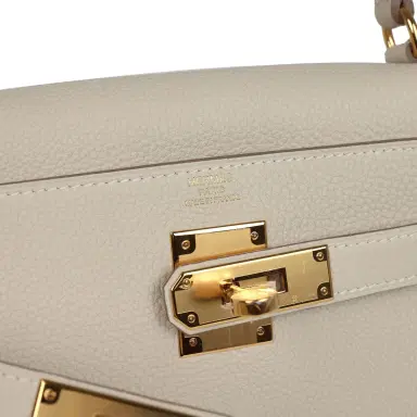 HERMÈS Hermes Kelly Retourne 28 Craie Togo Gold Hardware | Thumbnail 7 HERMÈS Hermes Kelly Retourne 28 Craie Togo Gold Hardware | Thumbnail 7
