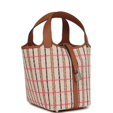 HERMÈS Hermes Picotin Lock 18 Gold, Ecru-Beige, Rose Pop, Black Toile H and Fauve Swift and Toile H Palladium Hardware | Thumbnail 2 HERMÈS Hermes Picotin Lock 18 Gold, Ecru-Beige, Rose Pop, Black Toile H and Fauve Swift and Toile H Palladium Hardware | Thumbnail 2