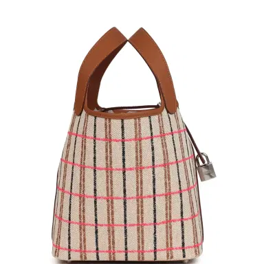 HERMÈS Hermes Picotin Lock 18 Gold, Ecru-Beige, Rose Pop, Black Toile H and Fauve Swift and Toile H Palladium Hardware | Thumbnail 4 HERMÈS Hermes Picotin Lock 18 Gold, Ecru-Beige, Rose Pop, Black Toile H and Fauve Swift and Toile H Palladium Hardware | Thumbnail 4