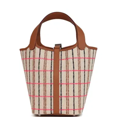 HERMÈS Hermes Picotin Lock 18 Gold, Ecru-Beige, Rose Pop, Black Toile H and Fauve Swift and Toile H Palladium Hardware | Thumbnail 5 HERMÈS Hermes Picotin Lock 18 Gold, Ecru-Beige, Rose Pop, Black Toile H and Fauve Swift and Toile H Palladium Hardware | Thumbnail 5