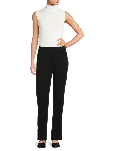 Misook Women's Nancy Mylana Knit Straight-Leg Pants - Black | Thumbnail 2 Misook Women's Nancy Mylana Knit Straight-Leg Pants - Black | Thumbnail 2