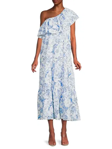 Lilly Pulitzer Women's Mayella One-Shoulder Midi-Dress | Thumbnail 2 Lilly Pulitzer Women's Mayella One-Shoulder Midi-Dress | Thumbnail 2