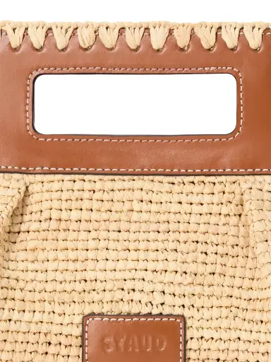 STAUD Women's Lena Raffia Clutch - Natural And Tan | Thumbnail 3 STAUD Women's Lena Raffia Clutch - Natural And Tan | Thumbnail 3
