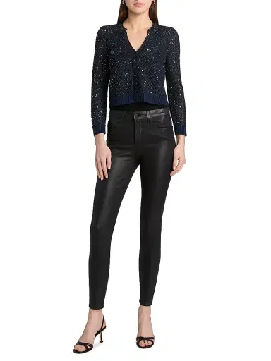 L'Agence Women's Blanca Knit Sequined Cardigan | Thumbnail 2 L'Agence Women's Blanca Knit Sequined Cardigan | Thumbnail 2