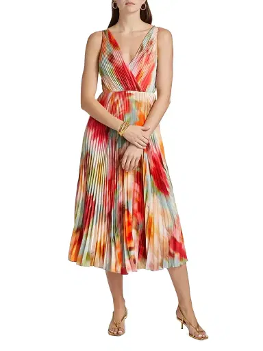 As It May Women's Nylah Printed Satin Midi-Dress - Blurred Garden | Thumbnail 3 As It May Women's Nylah Printed Satin Midi-Dress - Blurred Garden | Thumbnail 3