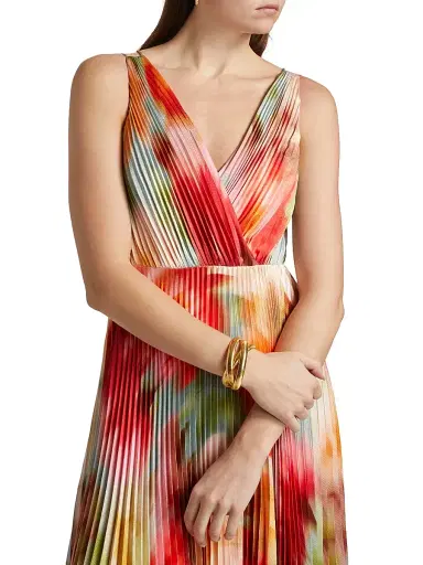 As It May Women's Nylah Printed Satin Midi-Dress - Blurred Garden | Thumbnail 6 As It May Women's Nylah Printed Satin Midi-Dress - Blurred Garden | Thumbnail 6