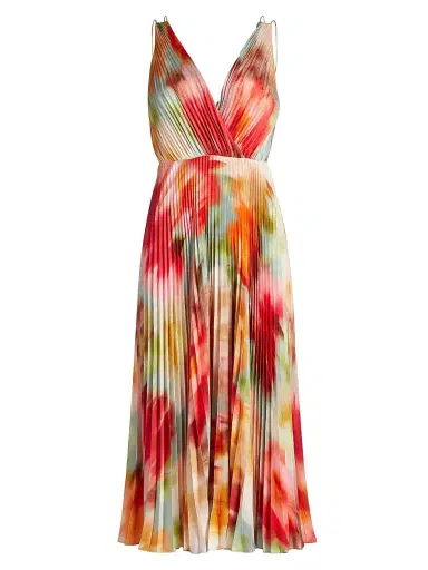 As It May Women's Nylah Printed Satin Midi-Dress - Blurred Garden | Thumbnail 1 As It May Women's Nylah Printed Satin Midi-Dress - Blurred Garden | Thumbnail 1
