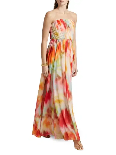 As It May Women's Marlee Crinkle Chiffon Gown - Blurred Garden | Thumbnail 4 As It May Women's Marlee Crinkle Chiffon Gown - Blurred Garden | Thumbnail 4