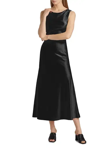 Halston Women's Aubrie Satin Cowl Cocktail Dress - Black | Thumbnail 2 Halston Women's Aubrie Satin Cowl Cocktail Dress - Black | Thumbnail 2