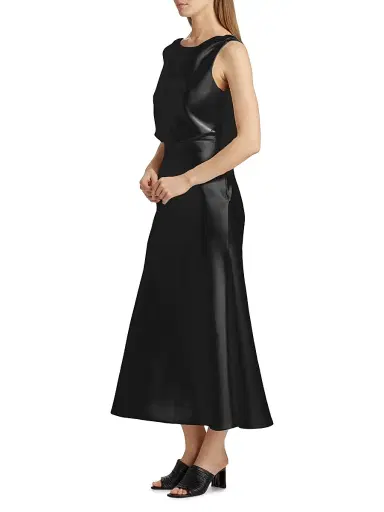 Halston Women's Aubrie Satin Cowl Cocktail Dress - Black | Thumbnail 4 Halston Women's Aubrie Satin Cowl Cocktail Dress - Black | Thumbnail 4