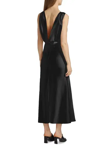 Halston Women's Aubrie Satin Cowl Cocktail Dress - Black | Thumbnail 5 Halston Women's Aubrie Satin Cowl Cocktail Dress - Black | Thumbnail 5