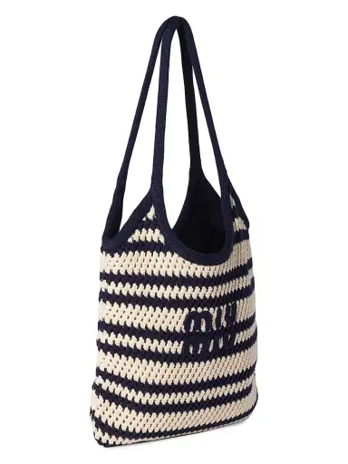 Miu Miu Women's Ivy Crochet Tote Bag - Blue | Thumbnail 2 Miu Miu Women's Ivy Crochet Tote Bag - Blue | Thumbnail 2