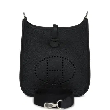 HERMÈS Hermes Evelyne TPM Black Clemence Palladium Hardware | Thumbnail 1 HERMÈS Hermes Evelyne TPM Black Clemence Palladium Hardware | Thumbnail 1