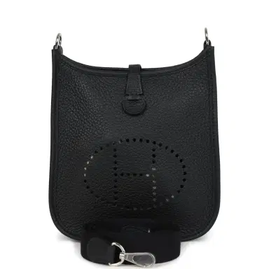 HERMÈS Hermes Evelyne TPM Black Clemence Palladium Hardware | Thumbnail 1 HERMÈS Hermes Evelyne TPM Black Clemence Palladium Hardware | Thumbnail 1