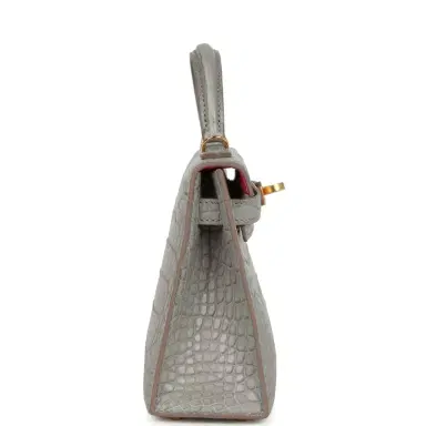 HERMÈS Hermes Special Order (HSS) Kelly Sellier 20 Gris Perle Verso Matte Alligator Gold Hardware | Thumbnail 3 HERMÈS Hermes Special Order (HSS) Kelly Sellier 20 Gris Perle Verso Matte Alligator Gold Hardware | Thumbnail 3
