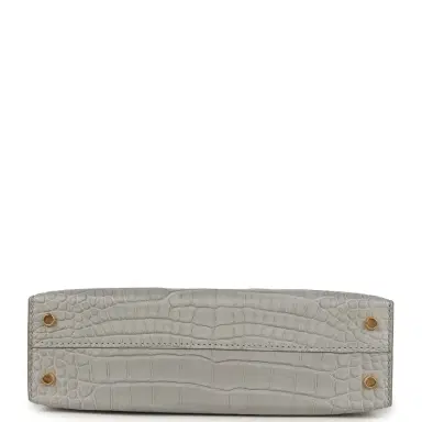 HERMÈS Hermes Special Order (HSS) Kelly Sellier 20 Gris Perle Verso Matte Alligator Gold Hardware | Thumbnail 6 HERMÈS Hermes Special Order (HSS) Kelly Sellier 20 Gris Perle Verso Matte Alligator Gold Hardware | Thumbnail 6