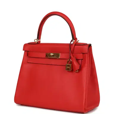 HERMÈS Pre-owned Hermes Kelly Retourne 28 Rouge Tomate Evercolor Gold Hardware | Thumbnail 5 HERMÈS Pre-owned Hermes Kelly Retourne 28 Rouge Tomate Evercolor Gold Hardware | Thumbnail 5