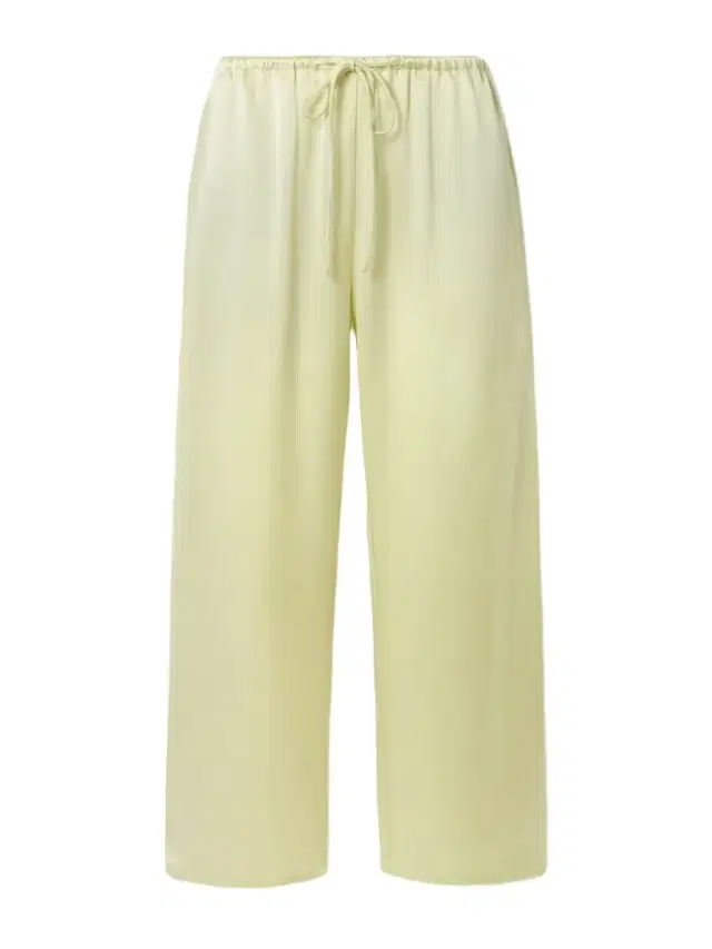 LESET Barb Cropped Satin Wide-leg Pants