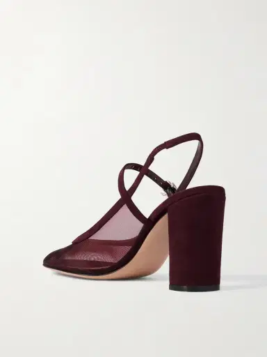Gianvito Rossi 85 Suede-trimmed Mesh Pumps | Thumbnail 3 Gianvito Rossi 85 Suede-trimmed Mesh Pumps | Thumbnail 3