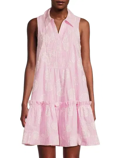 Lilly Pulitzer Women's Caylinn Pintuck Minidress - Conch Shell Pink Pigment | Thumbnail 3 Lilly Pulitzer Women's Caylinn Pintuck Minidress - Conch Shell Pink Pigment | Thumbnail 3