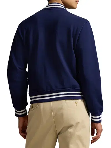 Polo Ralph Lauren Men's Logo Fleece Baseball Jacket - Newport Navy | Thumbnail 4 Polo Ralph Lauren Men's Logo Fleece Baseball Jacket - Newport Navy | Thumbnail 4