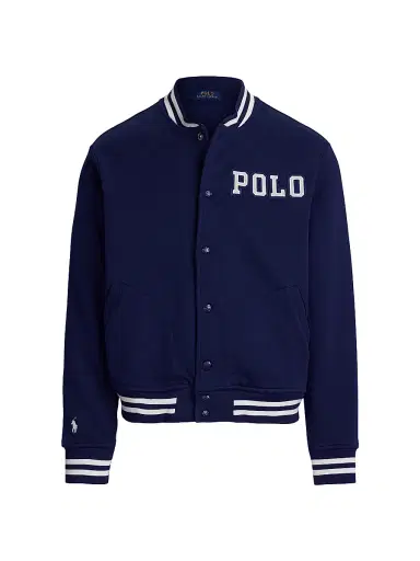 Polo Ralph Lauren Men's Logo Fleece Baseball Jacket - Newport Navy | Thumbnail 1 Polo Ralph Lauren Men's Logo Fleece Baseball Jacket - Newport Navy | Thumbnail 1