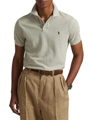 Polo Ralph Lauren Men's Custom-Slim-Fit Mesh Polo Shirt - Light Sport Heather | Thumbnail 20 Polo Ralph Lauren Men's Custom-Slim-Fit Mesh Polo Shirt - Light Sport Heather | Thumbnail 20