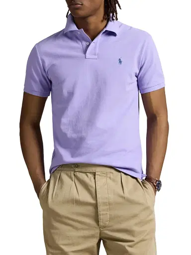 Polo Ralph Lauren Men's Custom-Slim-Fit Mesh Polo Shirt - Sky Lavender | Thumbnail 18 Polo Ralph Lauren Men's Custom-Slim-Fit Mesh Polo Shirt - Sky Lavender | Thumbnail 18