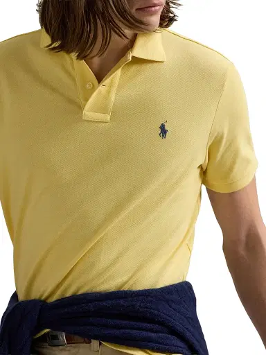 Polo Ralph Lauren Men's Custom-Slim-Fit Mesh Polo Shirt - Sky Lavender | Thumbnail 5 Polo Ralph Lauren Men's Custom-Slim-Fit Mesh Polo Shirt - Sky Lavender | Thumbnail 5