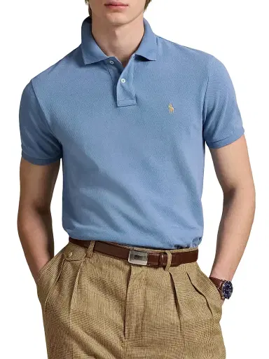 Polo Ralph Lauren Men's Custom-Slim-Fit Mesh Polo Shirt - Sky Lavender | Thumbnail 8 Polo Ralph Lauren Men's Custom-Slim-Fit Mesh Polo Shirt - Sky Lavender | Thumbnail 8
