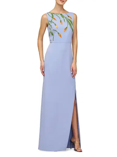 Kay Unger Women's Ira Embellished Column Gown - Blue Bird | Thumbnail 3 Kay Unger Women's Ira Embellished Column Gown - Blue Bird | Thumbnail 3