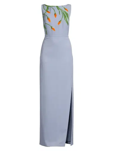 Kay Unger Women's Ira Embellished Column Gown - Blue Bird | Thumbnail 1 Kay Unger Women's Ira Embellished Column Gown - Blue Bird | Thumbnail 1