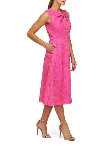 Kay Unger Women's Valencia Jacquard Sleeveless Midi-Dress - Pink Zinnia | Thumbnail 2 Kay Unger Women's Valencia Jacquard Sleeveless Midi-Dress - Pink Zinnia | Thumbnail 2