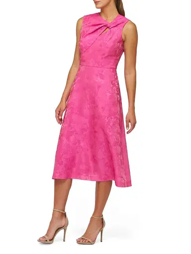 Kay Unger Women's Valencia Jacquard Sleeveless Midi-Dress - Pink Zinnia | Thumbnail 5 Kay Unger Women's Valencia Jacquard Sleeveless Midi-Dress - Pink Zinnia | Thumbnail 5