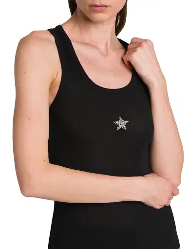 Stella McCartney Women's Crystal Mini Star Scoopneck Tank - Black - Size XS | Thumbnail 6 Stella McCartney Women's Crystal Mini Star Scoopneck Tank - Black - Size XS | Thumbnail 6