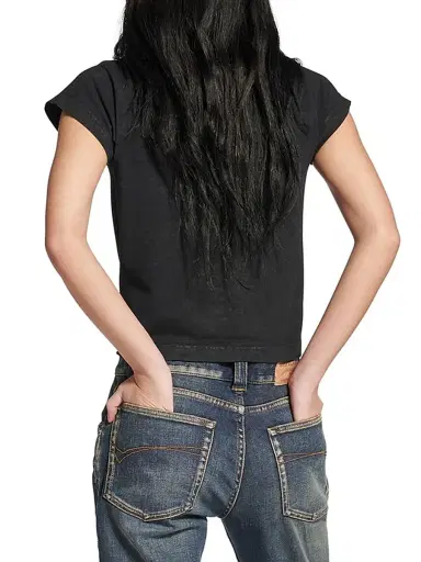 Balenciaga Women's City of Angels Shrunk T-Shirt - Black Faded | Thumbnail 4 Balenciaga Women's City of Angels Shrunk T-Shirt - Black Faded | Thumbnail 4
