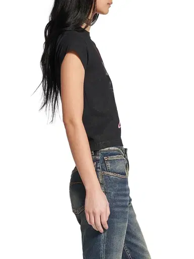 Balenciaga Women's City of Angels Shrunk T-Shirt - Black Faded | Thumbnail 5 Balenciaga Women's City of Angels Shrunk T-Shirt - Black Faded | Thumbnail 5