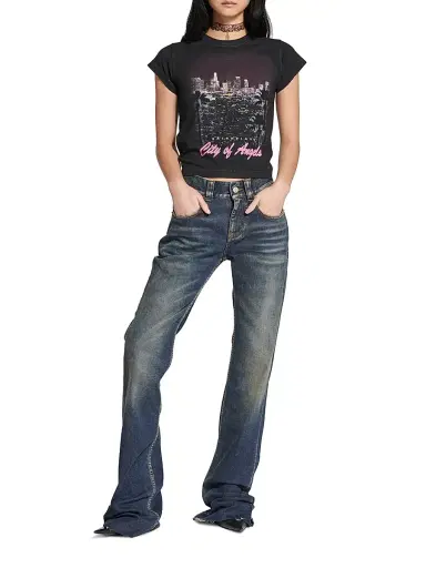 Balenciaga Women's City of Angels Shrunk T-Shirt - Black Faded | Thumbnail 6 Balenciaga Women's City of Angels Shrunk T-Shirt - Black Faded | Thumbnail 6
