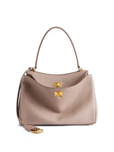 Balenciaga Women's Rodeo Grained Calfskin Top Handle Bag - Sesame | Thumbnail 1 Balenciaga Women's Rodeo Grained Calfskin Top Handle Bag - Sesame | Thumbnail 1