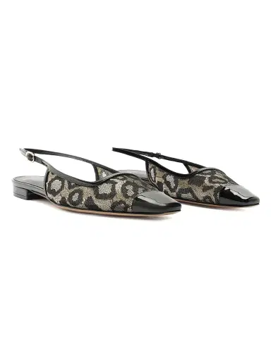 Alexandre Birman Women's Olivia Lace Slingback Flats - Golden Black | Thumbnail 3 Alexandre Birman Women's Olivia Lace Slingback Flats - Golden Black | Thumbnail 3